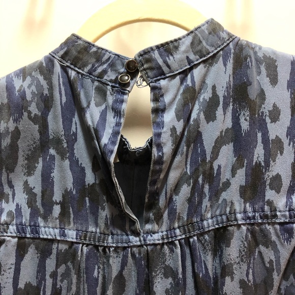 Blue ‘Animal’ Print Camp Sleeve Dress - Picture 7 of 8